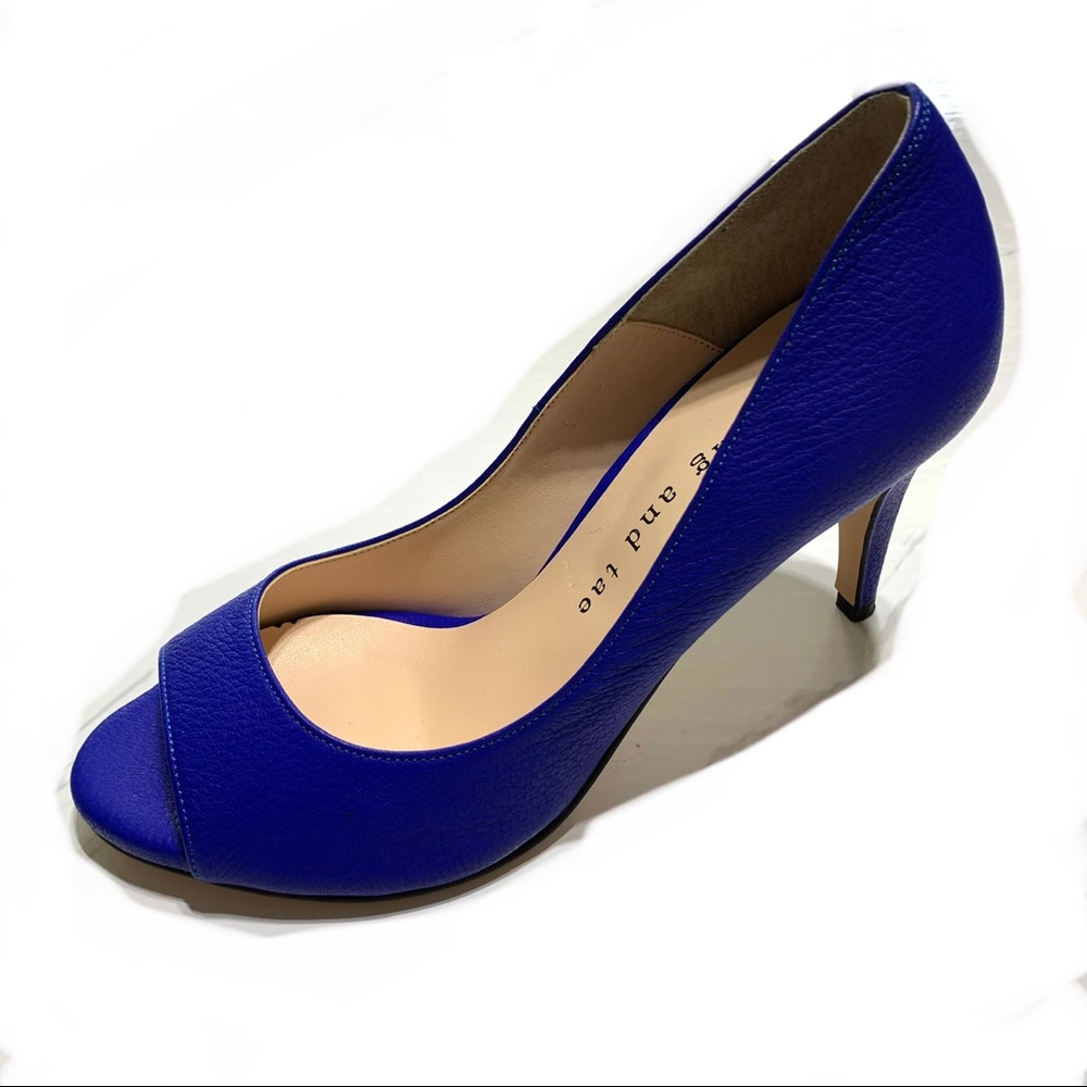 Cobalt Peep-Toe High Heel Pump